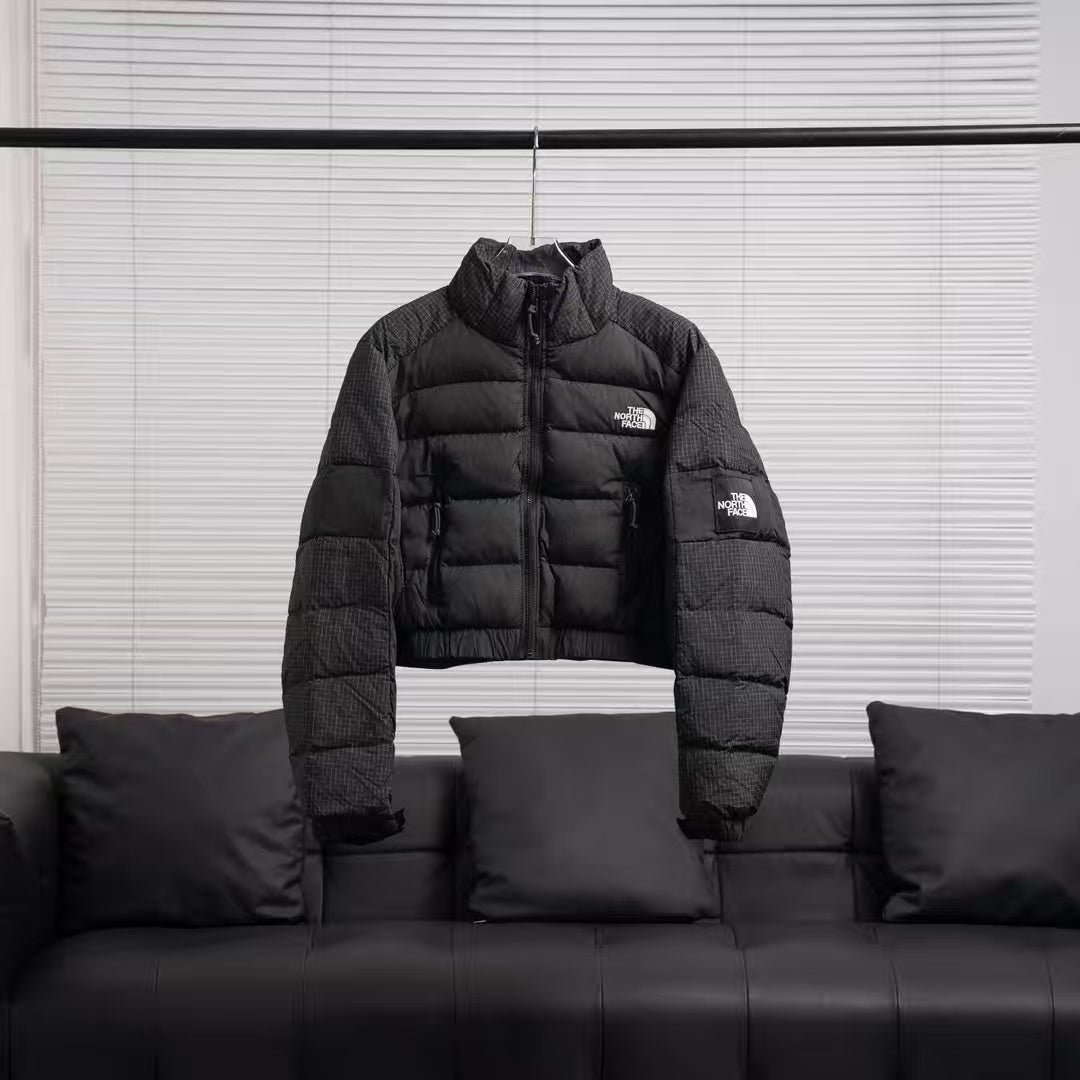The North Faace Short-sleeve patchwork down jacket